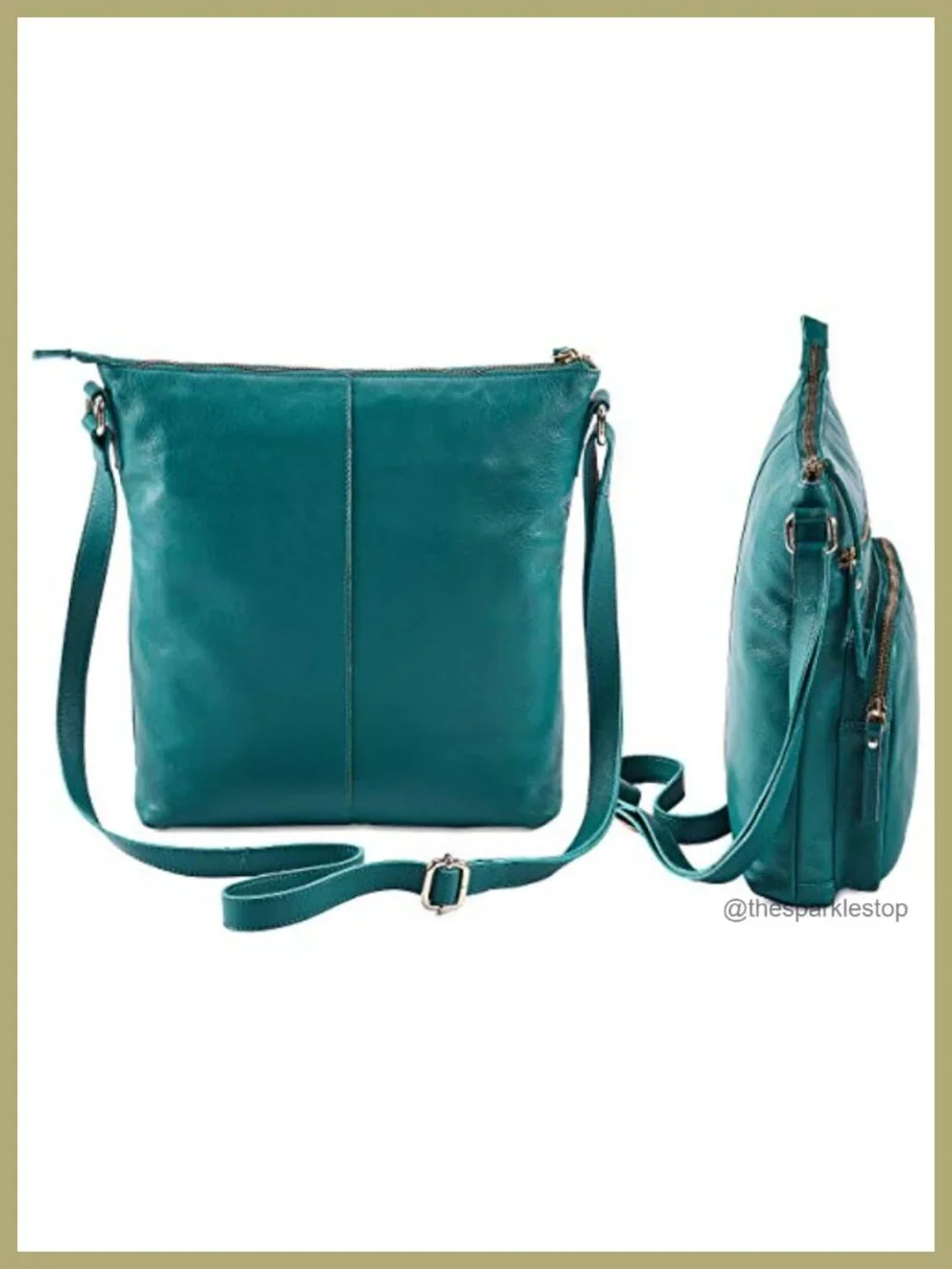 Genuine Full-Grain Leather Crossbody Bag Sling Purse Travel Handbag